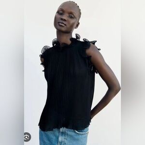 Zara Black Ruffled Blouse